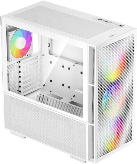 Deepcool CH560 Gaming Midi Tower Κουτί Υπολογιστή με Πλαϊνό Παράθυρο και RGB Φωτισμό Λευκό