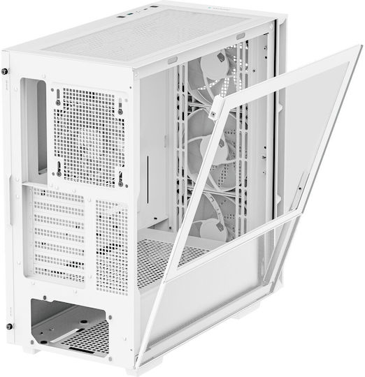 Deepcool CH560 Gaming Midi Tower Κουτί Υπολογιστή με Πλαϊνό Παράθυρο και RGB Φωτισμό Λευκό