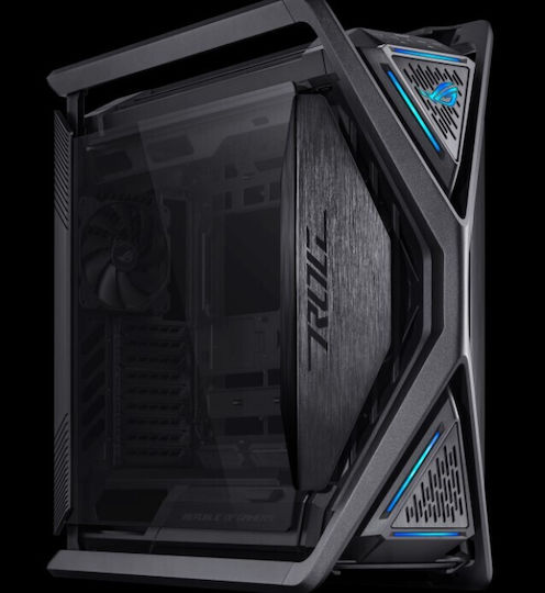 Asus ROG Hyperion GR701 BTF Edition Gaming Voller Turm Computergehäuse mit Seitenfenster und RGB-Beleuchtung Schwarz