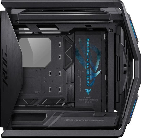 Asus ROG Hyperion GR701 BTF Edition Gaming Voller Turm Computergehäuse mit Seitenfenster und RGB-Beleuchtung Schwarz