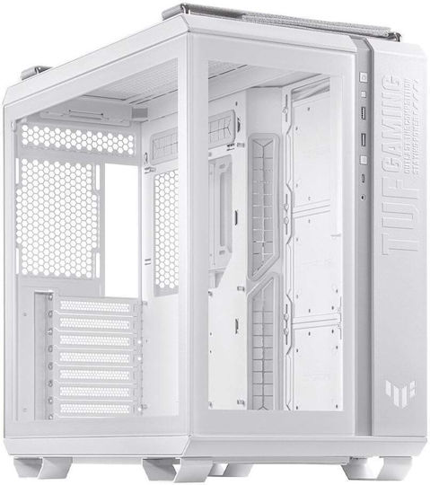 Asus TUF GT502 Plus Gaming Middle Tower Carcasă Calculator cu Fereastră Laterală Alb