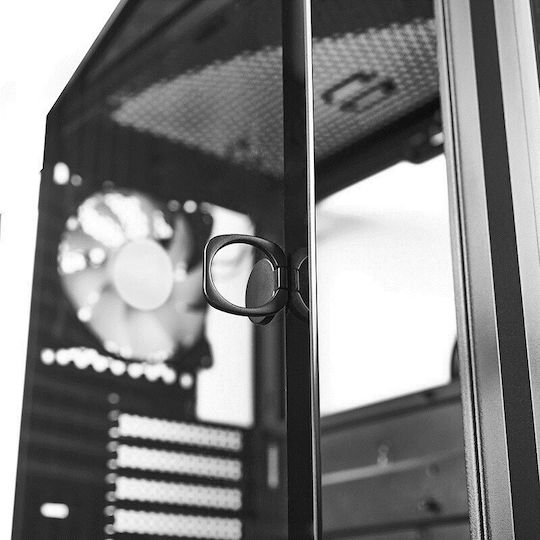 Chieftec Hunter 2 Геймърско бюро Midi Tower Компютърна кутия със страничен прозорец и RGB осветление Черен