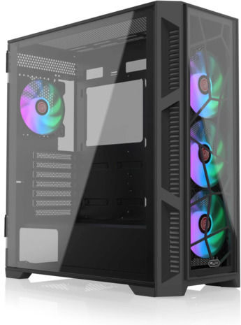 Raijintek Ponos Ultra TG4 Gaming Midi Tower Computer Case with Side Window and ARGB Lighting Coating Black