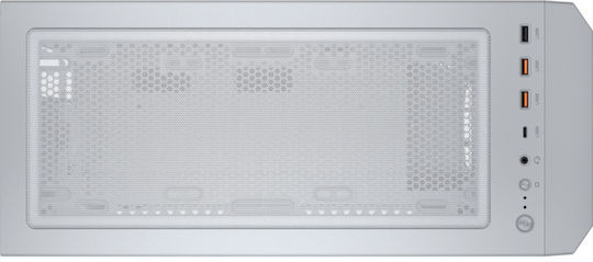 Cougar MX330-G Pro Гейминг Midi Tower Компютърна кутия със страничен прозорец Бял