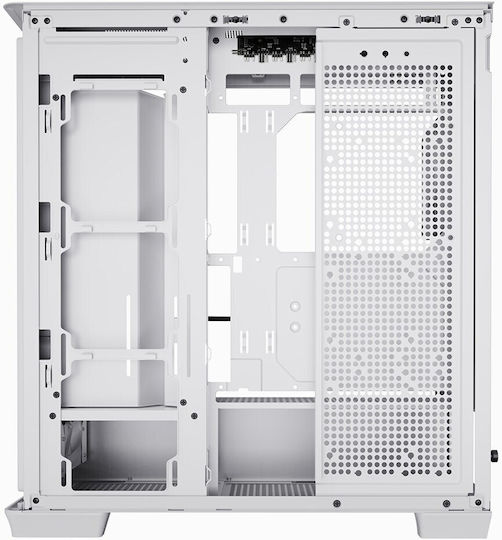 APNX C1 Gaming Midi Tower Κουτί Υπολογιστή με Πλαϊνό Παράθυρο και RGB Φωτισμό Λευκό