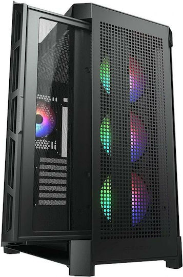 Cougar Duoface Pro RGB Геймърско бюро Midi Tower Компютърна кутия със страничен прозорец Черен