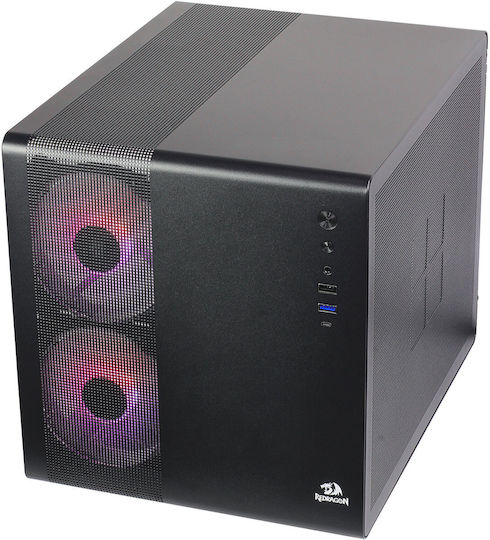 Redragon Pagos 1 ARGB Gaming Mini Tower Computer Case with Side Window Black