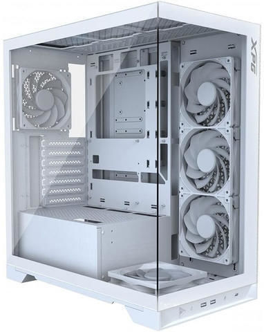 Adata Invader X Гейминг Midi Tower Компютърна кутия със страничен прозорец Бял