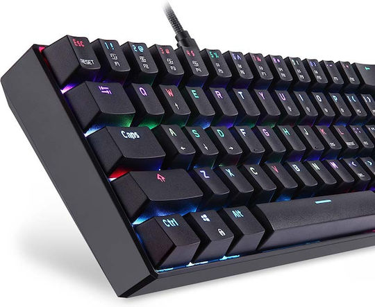 Motospeed Κ61 Gaming Μηχανικό Πληκτρολόγιο 60% με Kailh Box White διακόπτες και RGB φωτισμό (Ελληνικό)