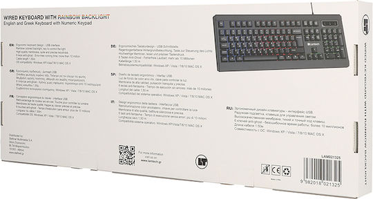 Lamtech LAM021325 Gaming Πληκτρολόγιο με RGB φωτισμό (Ελληνικό)