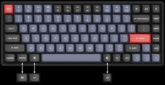 Keychron K2 Pro QMK/VIA K2P-J3 Tastatură De Gaming Mecanică Fără Fir 65% Cu Comutatoare Keychron K Pro Brown Și Iluminare RGB Limba Tastaturii Engleză SUA