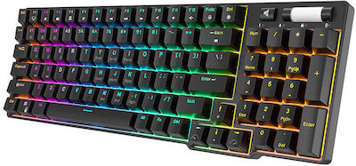 Royal Kludge RK96 Wireless Gaming Mechanical Keyboard with Custom Red switches and RGB lighting (English US)