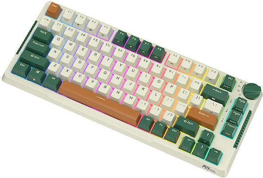 Royal Kludge RKH81 Wireless Gaming Mechanical Keyboard 75% with Sky Cyan switches and RGB lighting (English US) Green