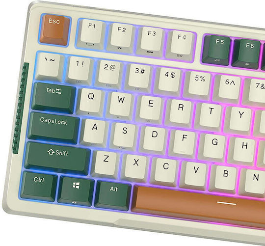 Royal Kludge RKH81 Wireless Gaming Mechanical Keyboard 75% with Sky Cyan switches and RGB lighting (English US) Green