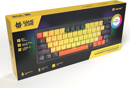 Tracer Gamezone EVO2 Gaming Mechanical Keyboard 65% with Custom switches and RGB lighting (English US) Yellow
