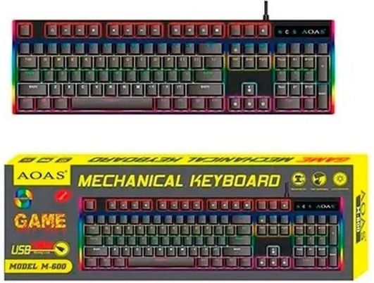 Aoas M600 Gaming Πληκτρολόγιο με RGB φωτισμό (Αγγλικό US)