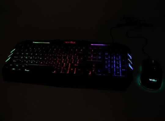 Weibo WB-520 Σετ Gaming Μηχανικό Πληκτρολόγιο με Μεμβράνης διακόπτες και RGB φωτισμό & Ποντίκι (Αγγλικό US)