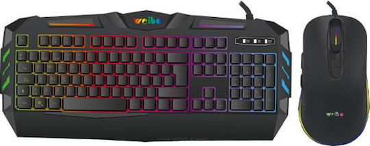 Weibo WB-520 Σετ Gaming Μηχανικό Πληκτρολόγιο με Μεμβράνης διακόπτες και RGB φωτισμό & Ποντίκι (Αγγλικό US)