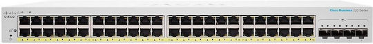 Cisco CBS220-48P-4G Managed L2 PoE+ Switch με 48 Θύρες Gigabit (1Gbps) Ethernet και 4 SFP Θύρες