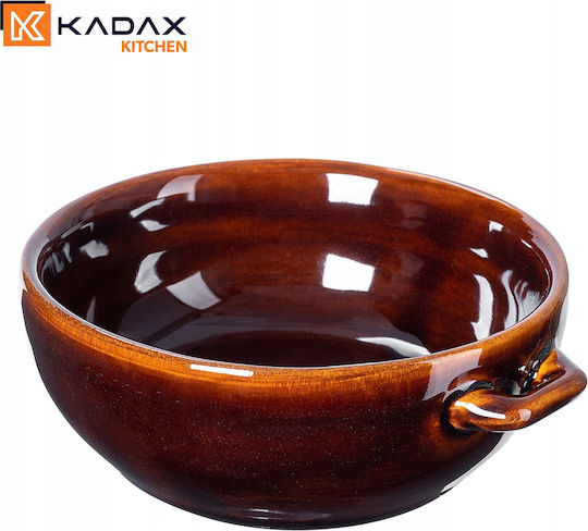 Kadax Μπωλ Σερβιρίσματος Στρογγυλό Κεραμικό Καφέ 5903699480397