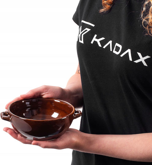 Kadax Μπωλ Σερβιρίσματος Στρογγυλό Κεραμικό Καφέ 5903699480397