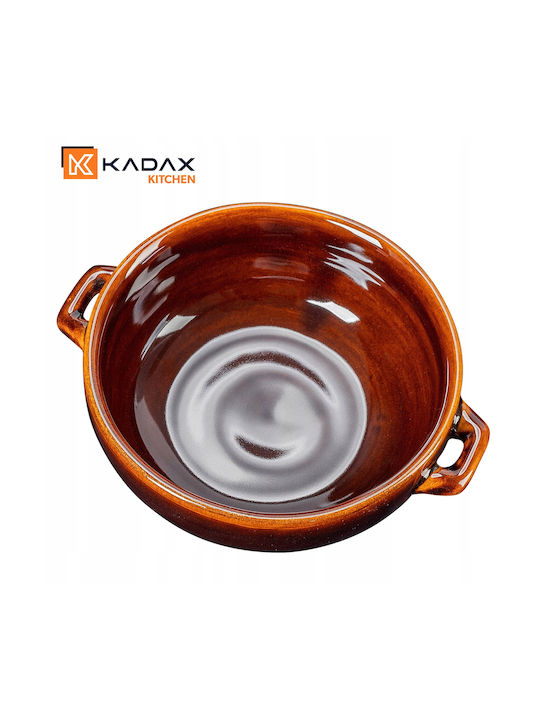 Kadax Μπωλ Σερβιρίσματος Στρογγυλό Κεραμικό Καφέ 5903699480397