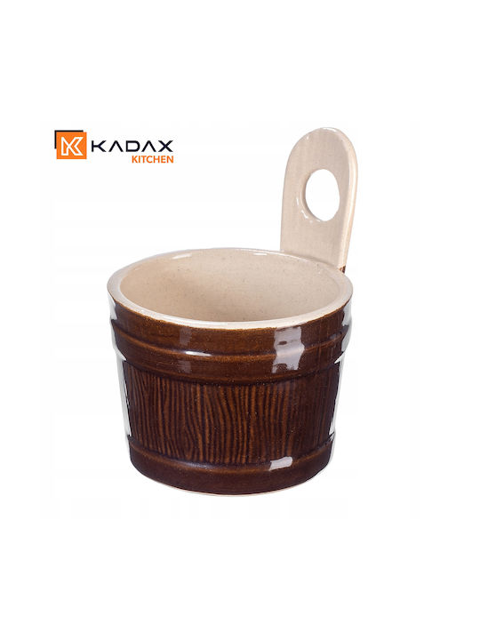 Kadax Serving Bowl Round Ceramic Brown