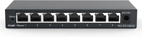 Ruijie RG-ES108GD Unmanaged L2 Switch με 8 Θύρες Gigabit (1Gbps) Ethernet