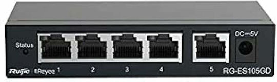 Ruijie RG-ES105GD Unmanaged L2 Switch με 5 Θύρες Gigabit (1Gbps) Ethernet