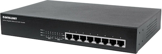 Intellinet 560641 Gigabit Ethernet PoE+ Switch Unmanaged L2 PoE+ Switch with 8 Gigabit (1Gbps) Ethernet Ports and 8 SFP Ports