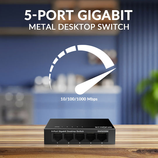 Strong SW 5000M Unverwaltet L2 Switch mit 5 Ports Gigabit (1Gbps) Ethernet