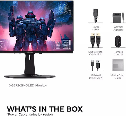 Viewsonic XG272-2K-OLED OLED HDR Spiele-Monitor 27" QHD 2560x1440 240Hz mit Reaktionszeit 0.02ms GTG