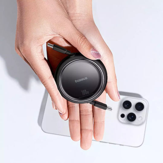 Baseus Free2Draw Retractable USB 2.0 Cable USB-C male - USB-C 100W PD Μαύρο 1m P10364500111-00