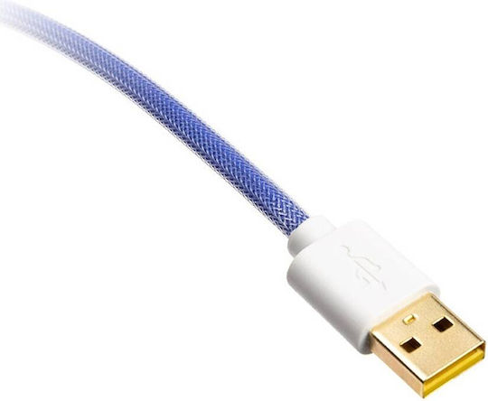 Ducky Premicord Spiral USB 2.0 Cable USB-C male - USB-A Μωβ 1.75m DACOC2-AFT1