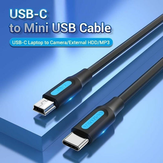 Vention Cablu USB 2.0 USB-C Masculin - mini USB-B Negru 1m COWBF