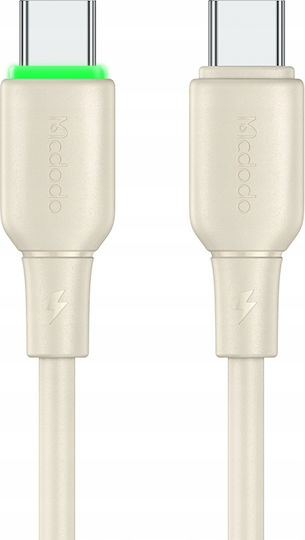 Mcdodo Cablu USB 2.0 USB-C Masculin - USB-C 65W PD Bej 1.2m CA-4770