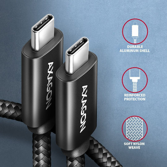 Axagon USB 2.0 Cable USB-C male - USB-C 240W Μαύρο 1.5m AKAXNTUCM2CM15A
