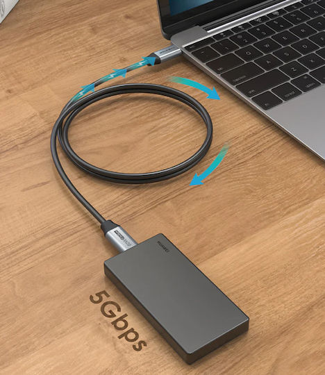 Cabletime USB 2.0 Cable USB-C Male - USB-C 60W PD Black 1m