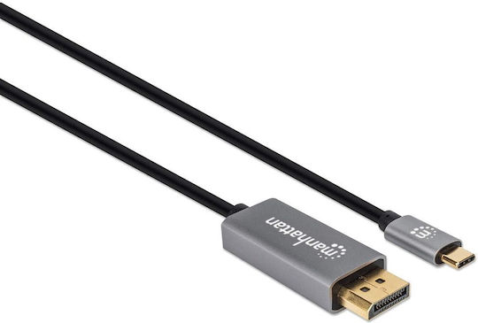 Manhattan Видео Кабел USB-C Мъжки DisplayPort Черен 2м 354844