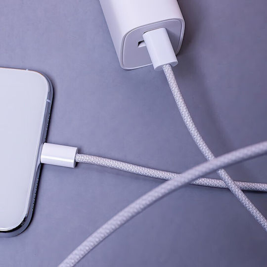 Maxlife Braided USB 2.0 Cable USB-C male - USB-C 20W PD Γκρι 1m MXUC-06TGR