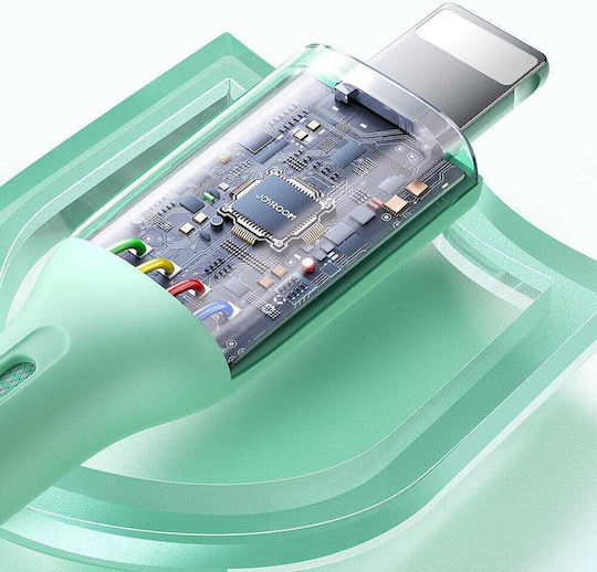 Joyroom Multi-Color Series Sa34-cc3 USB 2.0 Cable USB-C Male - USB-C 60W PD Green 1m