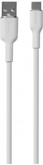 Puro Icon Soft USB 2.0 Cable USB-C male - USB-A 18W Λευκό 1.5m