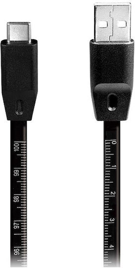 LogiLink Flat USB 2.0 Cablu USB-C bărbătesc - USB-A Negru 1m (CU0157)