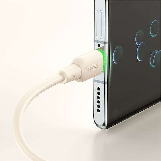 Mcdodo LED USB 2.0 Kabel USB Typ-C männlich - USB-A 100W PD Beiges 1,2 m CA-4750