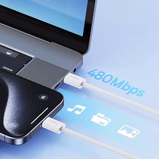 Baseus Superior Series 2 USB 2.0 Cable USB-C Male - USB-C 30W PD White 1m P10365200211-00