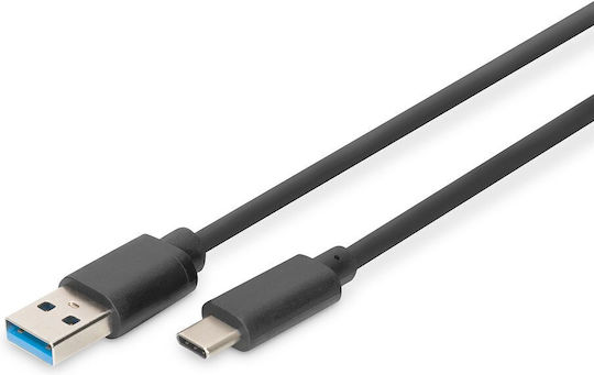 Digitus USB 2.0 Cable USB-C male - USB-A 60W PD Μαύρο 1m DB-300136-010-S