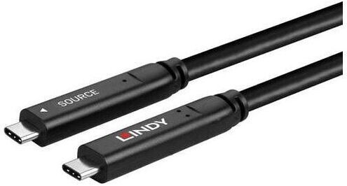 Lindy USB 3.2 Video Cable USB-C male - USB-C 60W PD Μαύρο 10m 43333