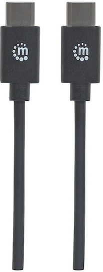 Manhattan USB 2.0 Kabel USB-C männlich - USB-C Schwarz 1m (353342)