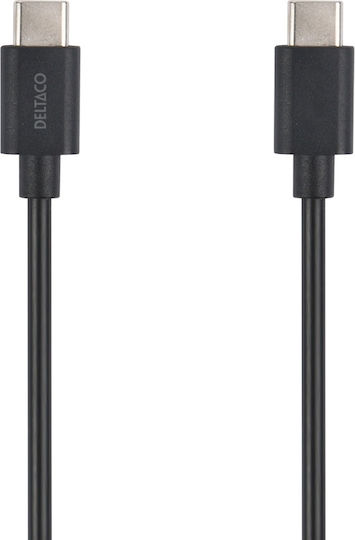 Deltaco USB Typ-C Kabel USB-C Männlich - USB-C Schwarzes 1m