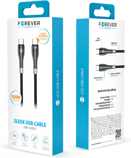 Forever USB 2.0 Cable USB-C male - USB-C 100W PD 1m 5848495598516